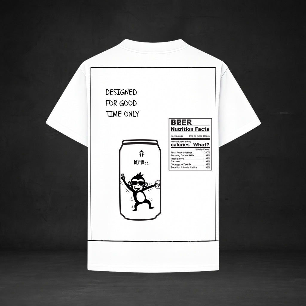 GOOD TIME ONLY WHITE Puff PrintOversized T-Shirt