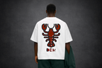 RED Puff Print SHRIMP Oversized TSHIRT