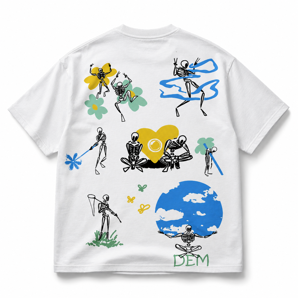 Playful Skeleton Oversized  T-Shirt