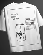 GOOD TIME ONLY WHITE Puff PrintOversized T-Shirt