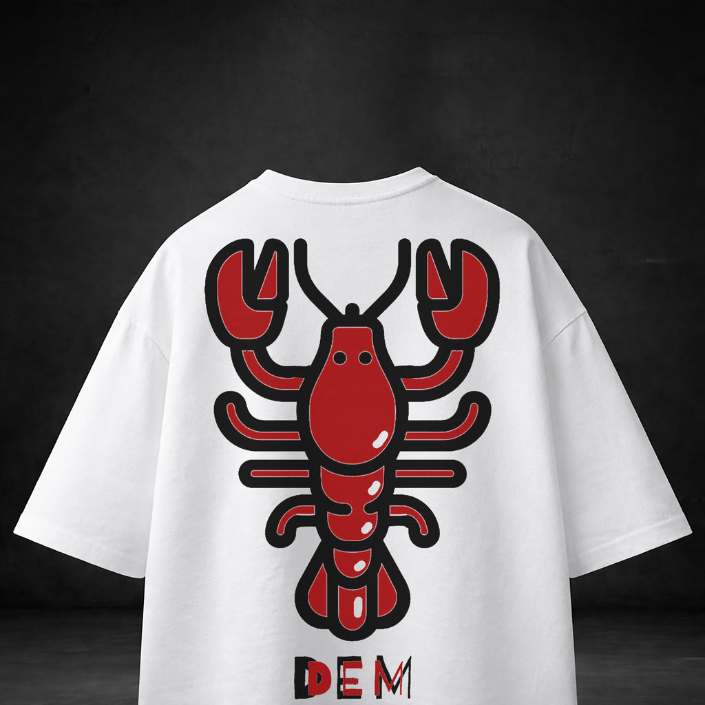 RED Puff Print SHRIMP Oversized TSHIRT