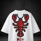 RED Puff Print SHRIMP Oversized TSHIRT