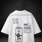 GOOD TIME ONLY WHITE Puff PrintOversized T-Shirt